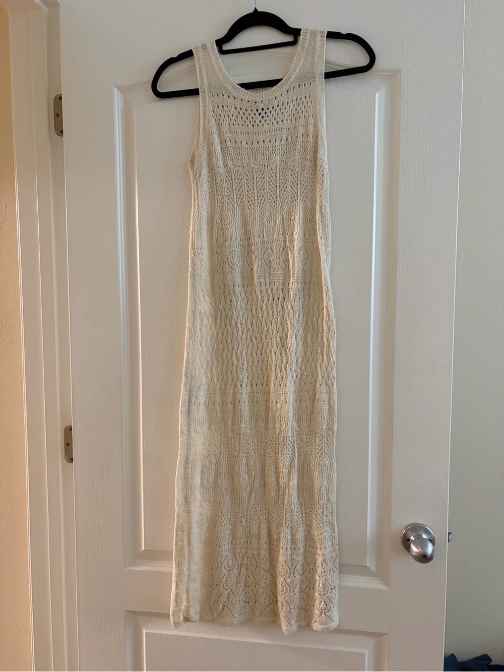 Cream Crochet Maxi Dress - Brand Unspecified